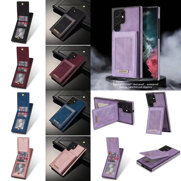 RFID blocking leather flip phone case with card slots - Wobomatic