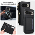 Black Google Pixel detachable inner phone cover showing rear magnetic plate holder setup.