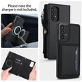 Black magnetic back cover for Samsung Galaxy A73 A72 demonstrating compatibility with magnetic car phone mounts and magnetic accessories.