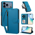 Blue — flip cover, card holder