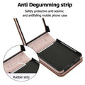 Close-up of internal non-slip rubber strip and frame padding on rose gold Samsung Galaxy Z Flip protective case.⁠