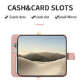 Close up of iPhone DUO folio interior showing 2 card slots cash pocket