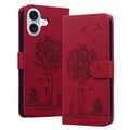 Dandelion cat folio case in red showing full-edge TPU protection for iPhone