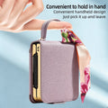 Handheld strap design on purple luxury leather handbag case for Samsung Galaxy Z Flip
