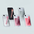 MagSafe lip gloss holder phone wallet in 5 colours – silicone lipstick sleeve attached to iPhone, available in Black, White, Pink, Grey and Coral

