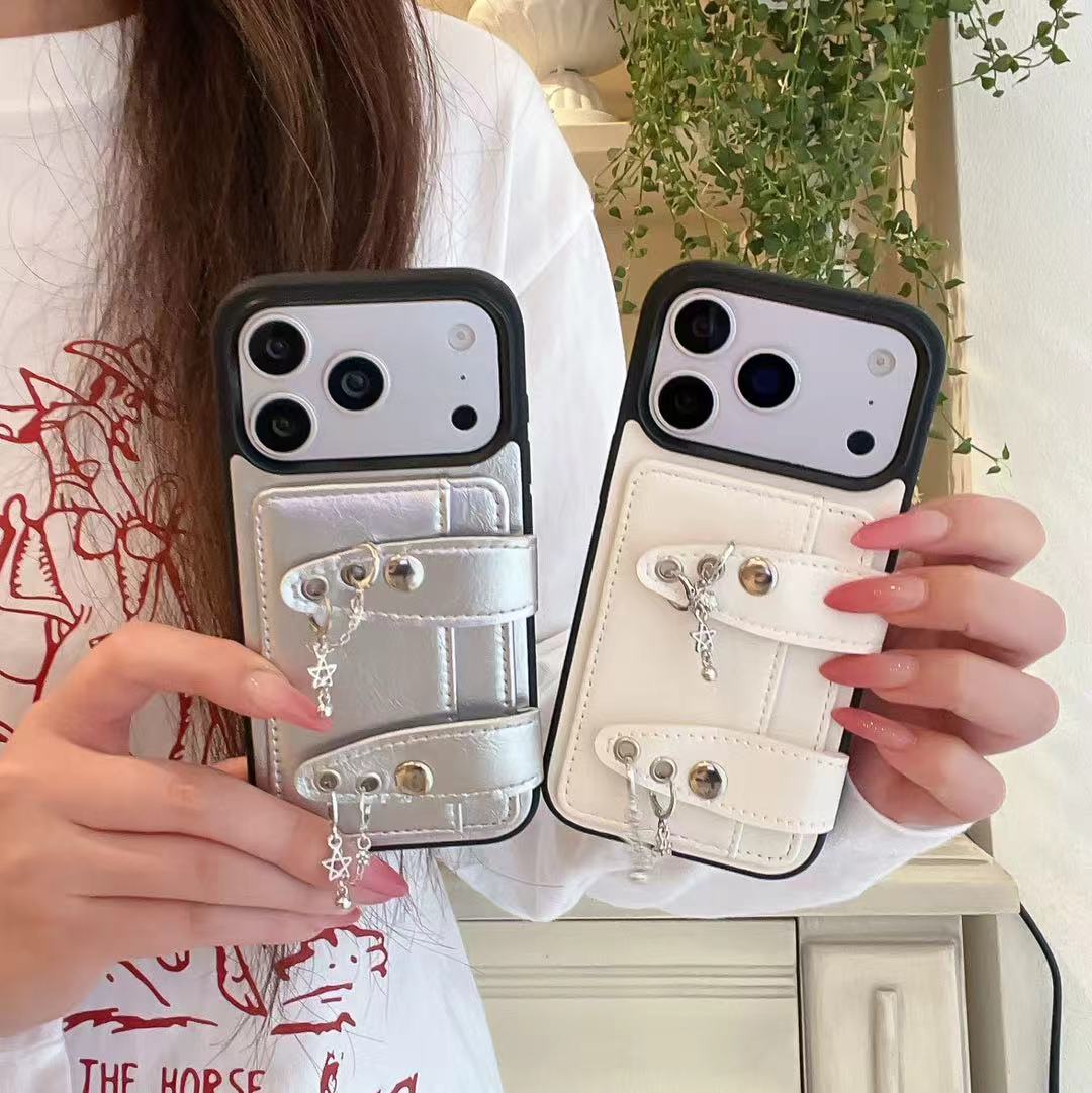 ケース レザーウォレット ケース286098 y2k Y2K Wallet Case iPhone 13-17 | Card Holder & Charms | Wobomatic