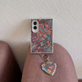 Side profile view showing slim folding hinge fit of the Samsung Galaxy Z Fold 8 tapestry case.
