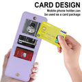 Open view of leather wallet case for Samsung Z Flip showing multi card holder slots and secure metal snap button.