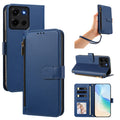 Royal blue Motorola Moto G Play crossbody leather wallet case set featuring camera cutout, wrist strap, kickstand function, and open card slot interior