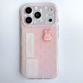 Sakura Pink Bunny 3D Phone Case - Adorable rabbit face design on soft pink polka dot protective case