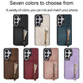 Seven color choices for Samsung Galaxy magnetic leather wallet case in black white blue brown red pink and violet