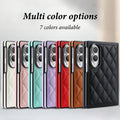 Seven colors of quilted diamond leather cases lined up for Samsung Galaxy Z Fold 8