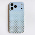 Sky Blue gradient star pattern iPhone case on dark background