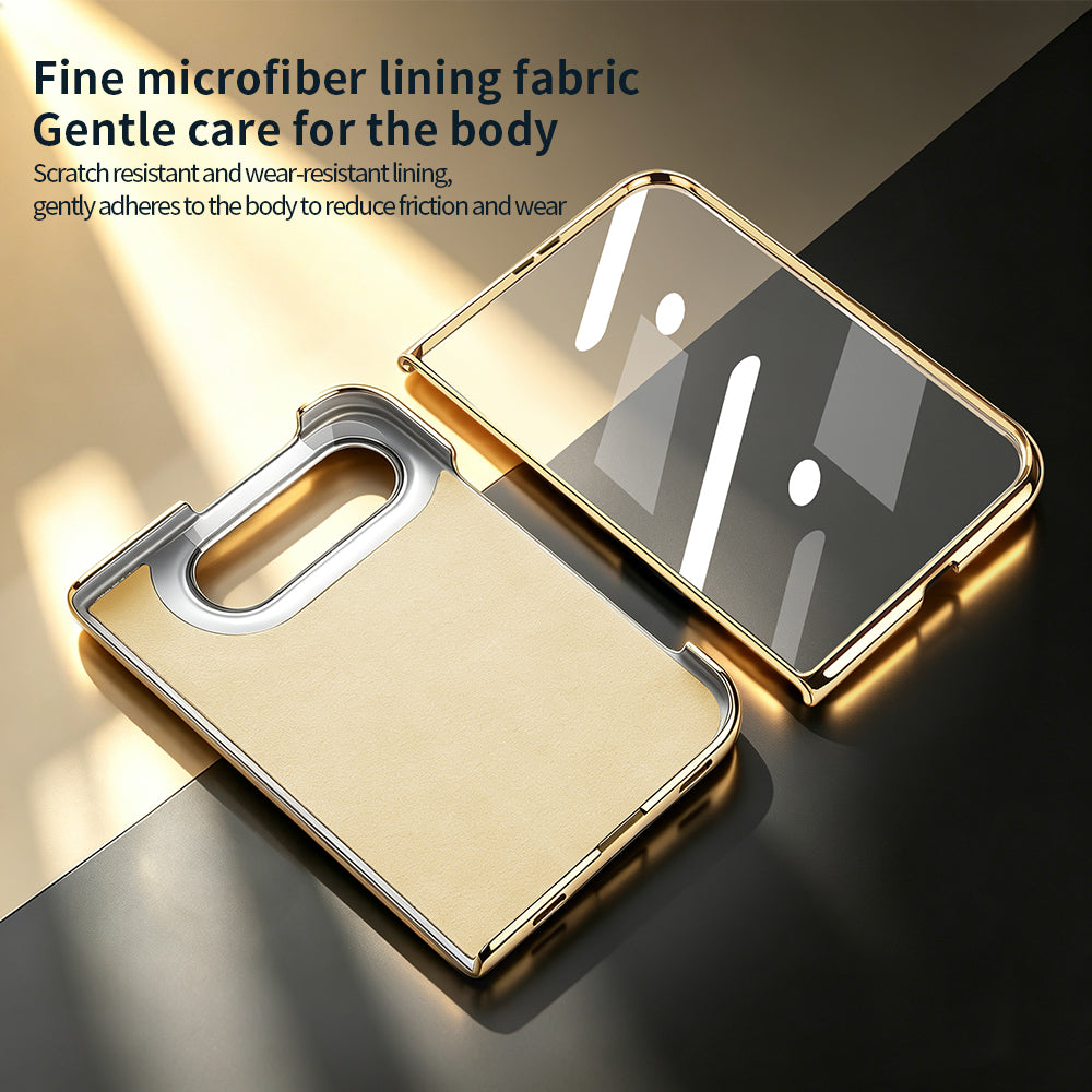 Soft fine microfiber interior lining and electroplated outer frame of iPhone DUO case