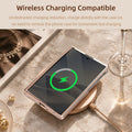 Wireless charging compatible luxury glitter case for Samsung Galaxy Z Fold 8 placed on a wireless charging pad.
