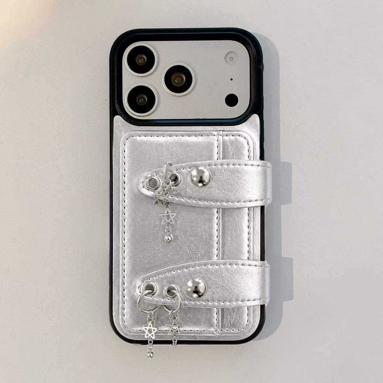 Y2K Wallet Case iPhone 13-17 | Card Holder & Charms | Wobomatic