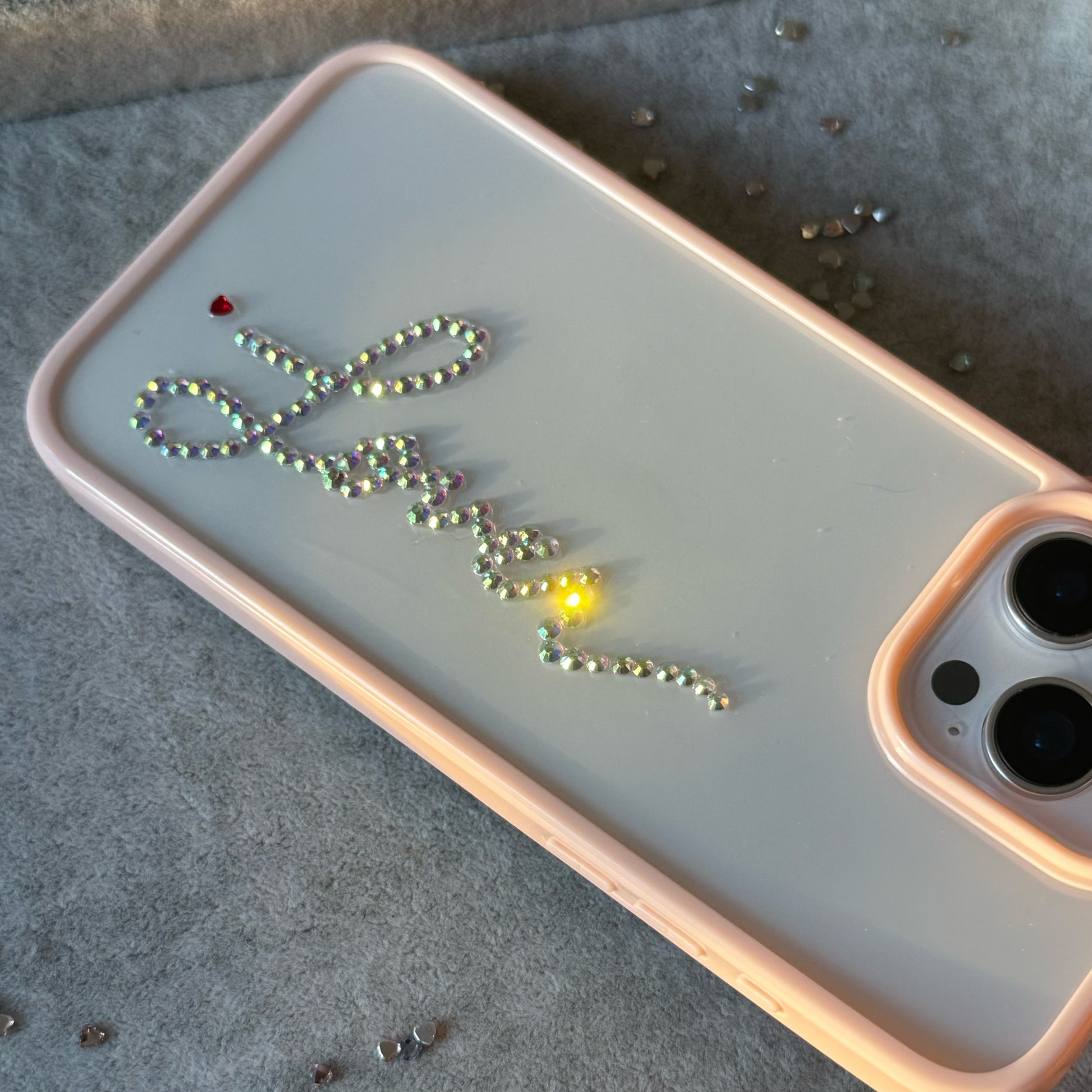 Wobomatic bling bling pink glitter iPhone case with rhinestone sparkles - lover design