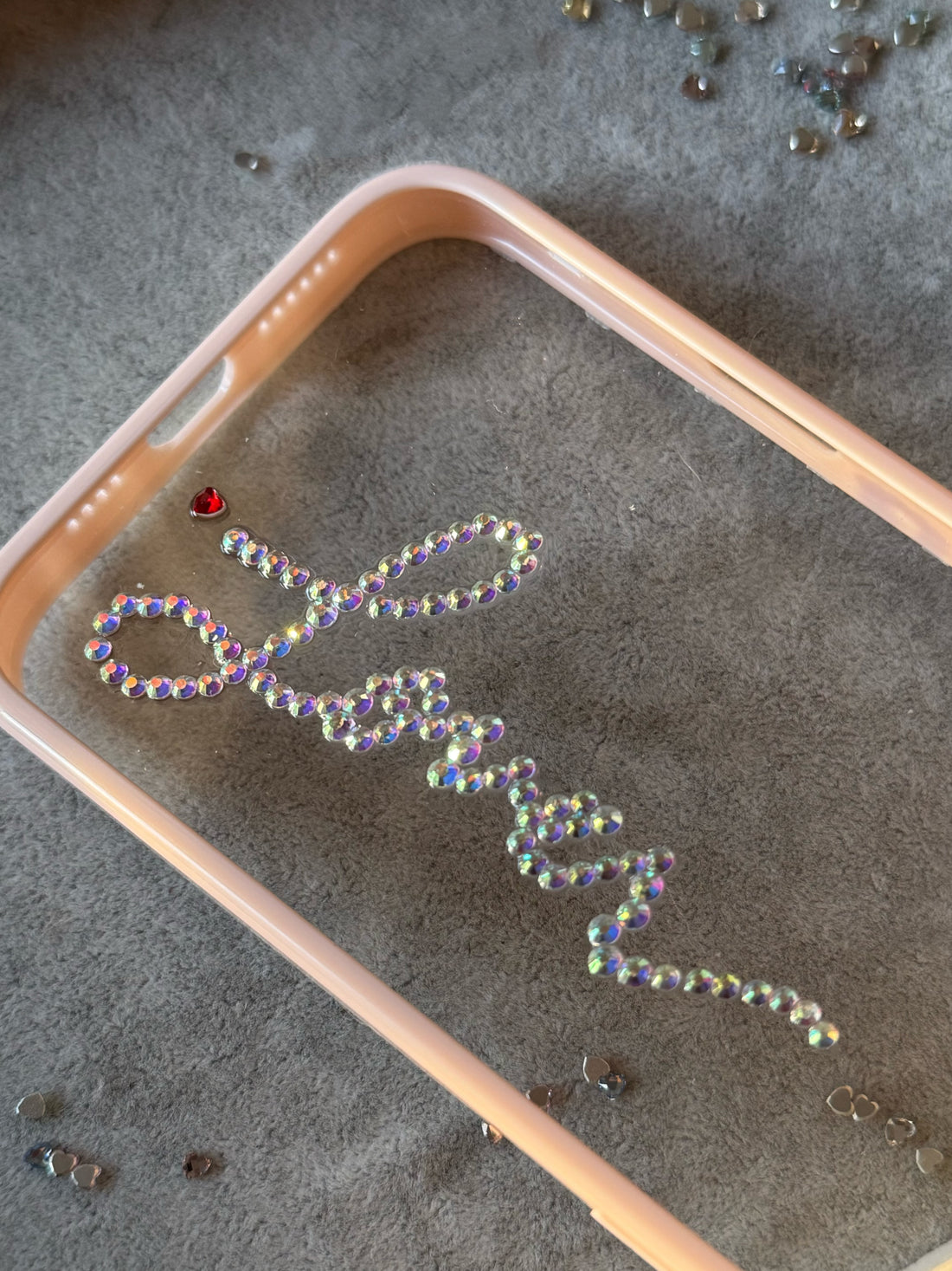Wobomatic lover rhinestone glitter iPhone case - handmade bling pink sparkle design