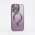 Wobomatic silver to lavender purple gradient glitter iPhone MagSafe case with love heart ring