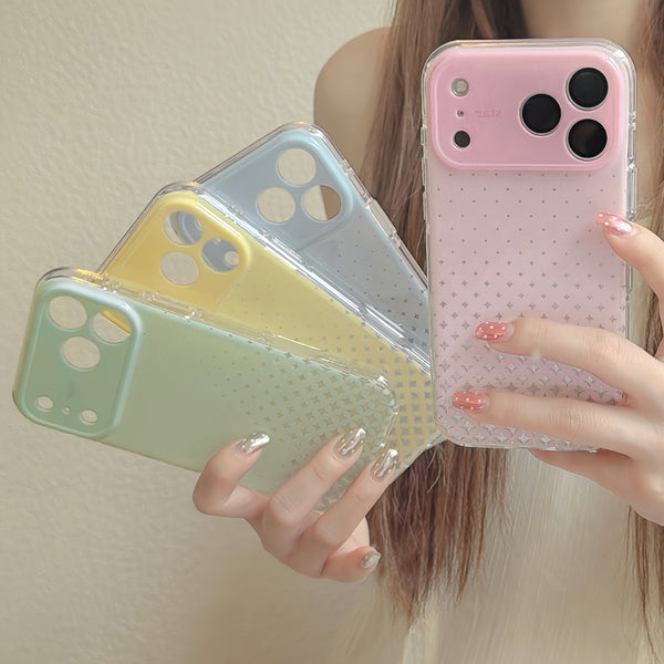 Wobomatic star pattern iPhone case close-up detail - glitter TPU shockproof anti-yellow