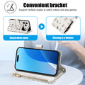 iPhone 18 floral leather case folded into a convenient hands-free viewing bracket stand