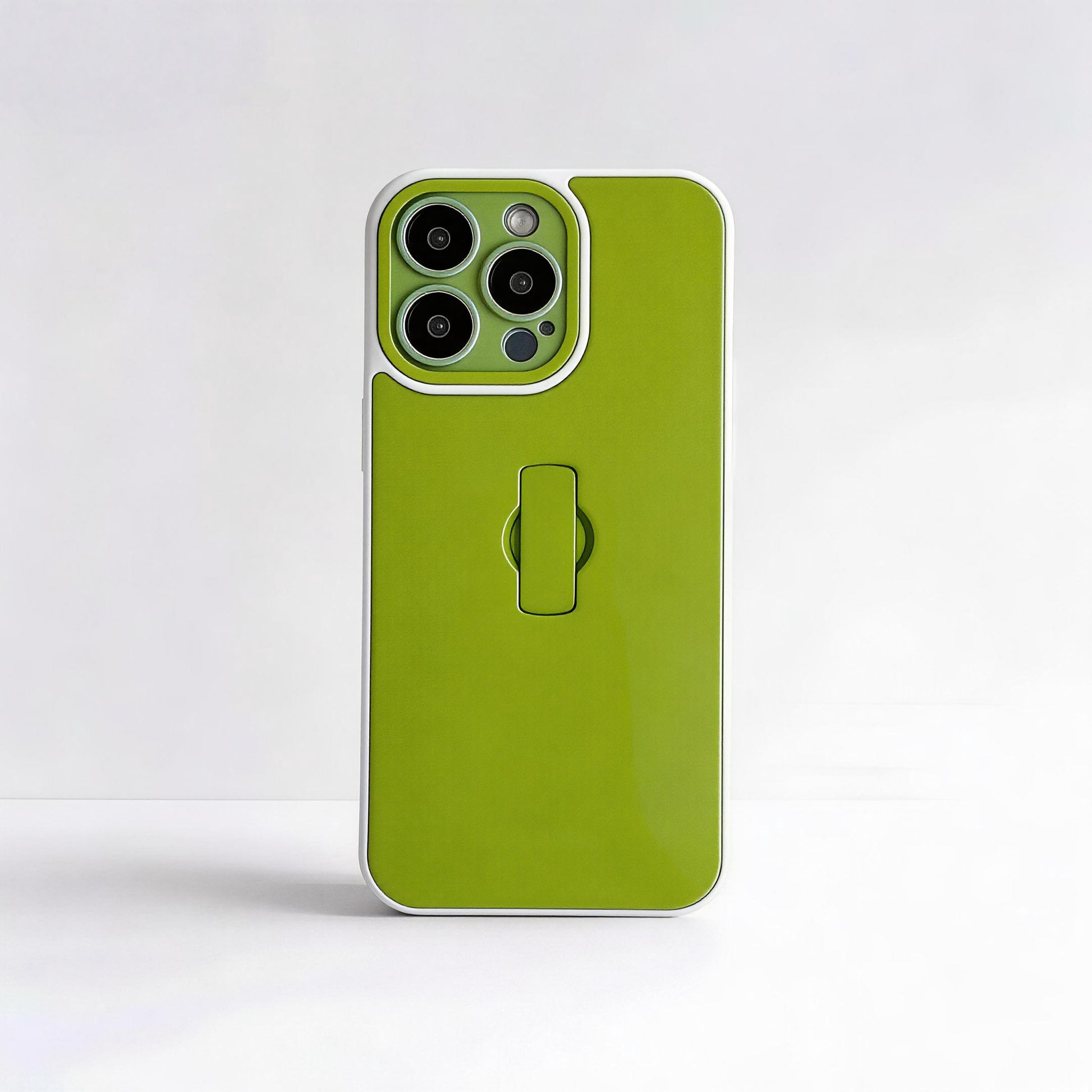 iPhone with ring stand case propped up for hands-free video call