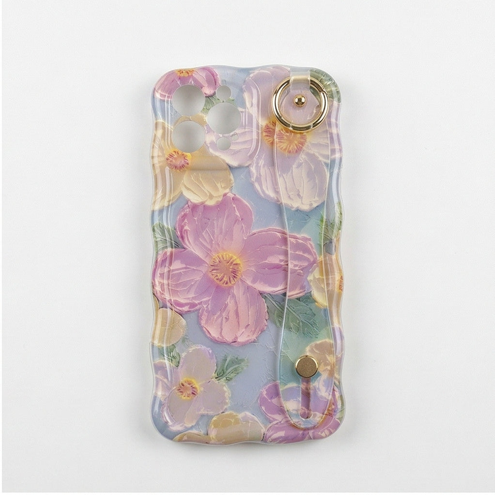 twist-edge design detail 3d floral pattern iphone case close up