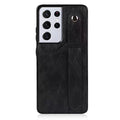 RFID Case For Samsung Galaxy S23 S22 S21 S20 Ultra Plus FE Luxury Leather Wrist Band Kickstand S21 Ultra Black