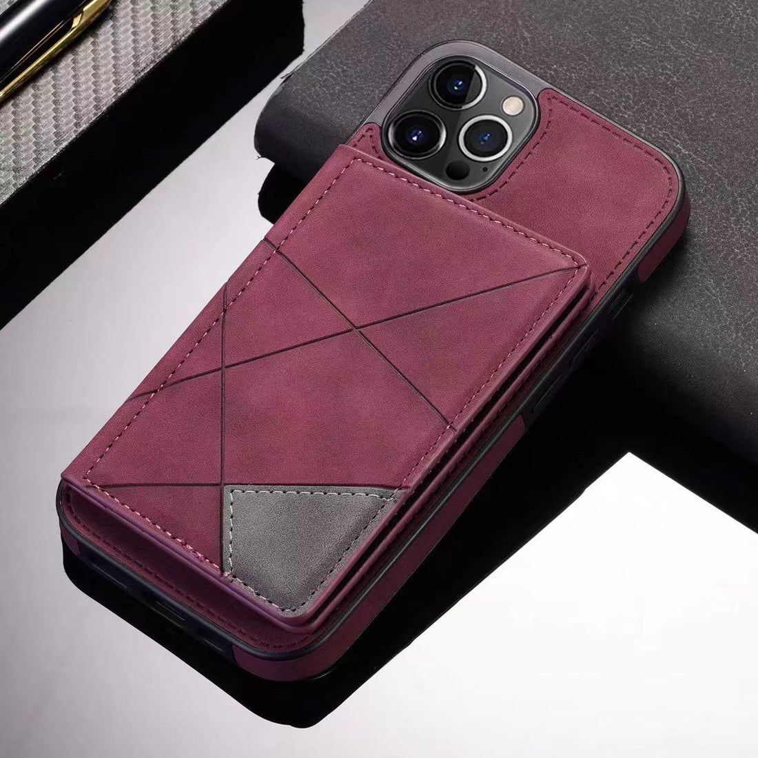 Case For iPhone 16 15 Series Luxury Leather Flip Kickstand Card Slot Cover