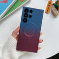 For Samsung Galaxy S23 S22 S21 Ultra Plus Qi PMA Wireless Lens Protect Soft Case Blue Burgundy