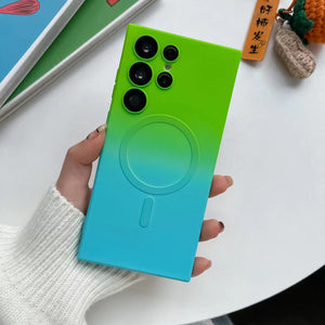 For Samsung Galaxy S23 S22 S21 Ultra Plus Qi PMA Wireless Lens Protect Soft Case Green Blue