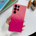 For Samsung Galaxy S23 S22 S21 Ultra Plus Qi PMA Wireless Lens Protect Soft Case Soft Pink Cherry