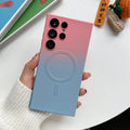 For Samsung Galaxy S23 S22 S21 Ultra Plus Qi PMA Wireless Lens Protect Soft Case Pink Blue