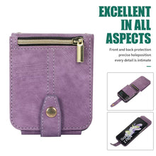 Load image into Gallery viewer, Luxury Leather Case for Samsung Galaxy Z Flip 4 Flip 3 Crossbody Lanyard Multi Card Slot Cover Protection
