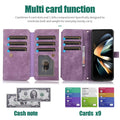 Luxury Leather Case for Samsung Galaxy Z Fold 4 Fold 3 Crossbody Lanyard Multi Card Slot Cover 9 Cards