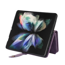 Load image into Gallery viewer, Luxury Leather Case for Samsung Galaxy Z Fold 4 Fold 3 Crossbody Lanyard Multi Card Slot Cover Stand
