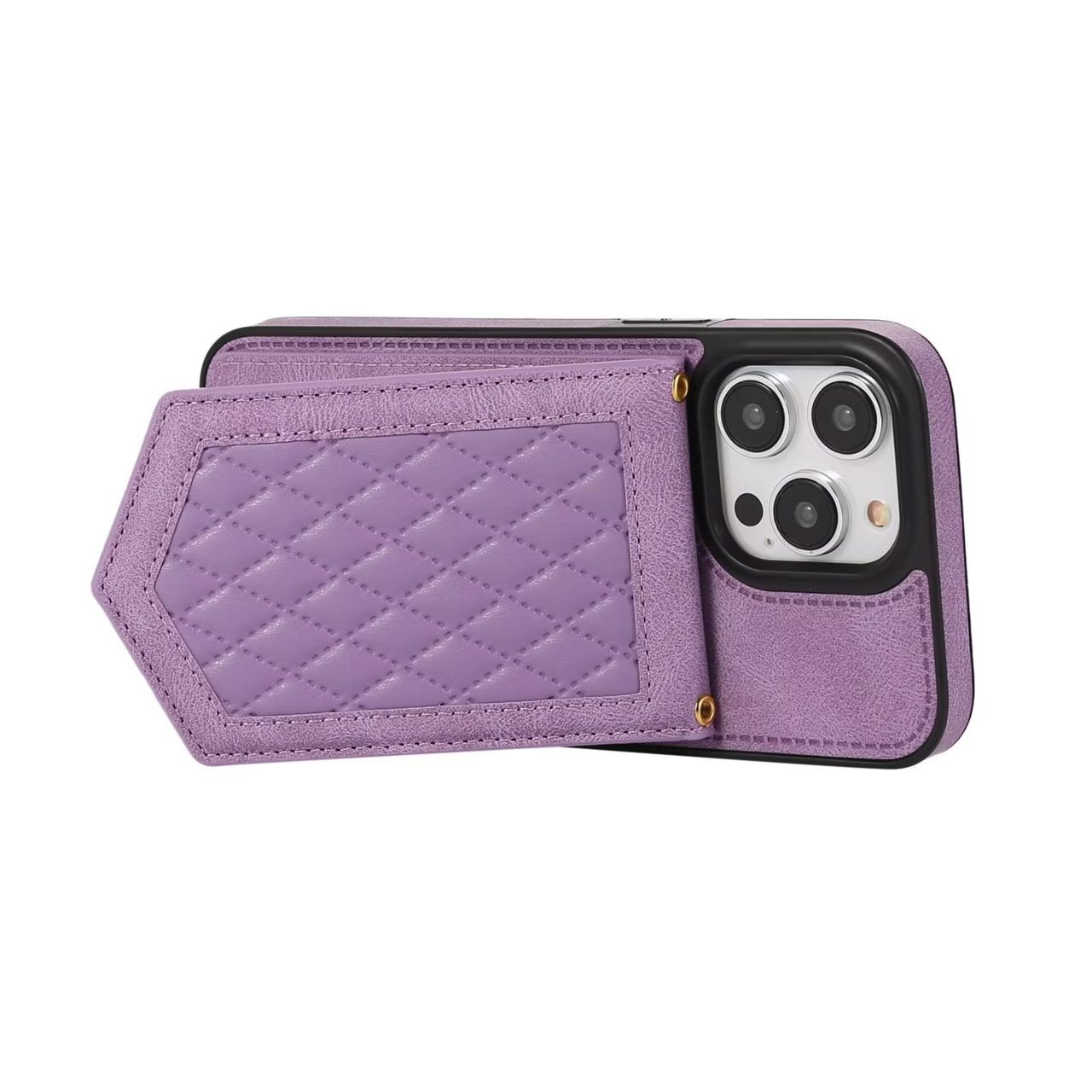Case for iPhone 16 Series Crossbody Lanyard Leather Wallet Card Slot Mirror Cover Kickstand