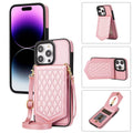 Case for iPhone 16 Series Crossbody Lanyard Leather Wallet Card Slot Mirror Cover Rose Gold Features