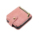 Cute pink vegan leather phone case with card holder and coin pocket