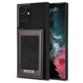 RFID Case For Samsung Galaxy S23 S22 S21 S20 Series Luxury Leather Stand Card Slot Case Black