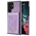 RFID Case For Samsung Galaxy S23 S22 S21 S20 Series Luxury Leather Stand Card Slot Case Purple