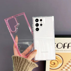 For Samsung Galaxy S22 S21 Ultra Plus Soft TPU Edge Hard PC Back Shockproof Case Front