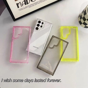 For Samsung Galaxy S22 S21 Ultra Plus Soft TPU Edge Hard PC Back Shockproof Case Selections