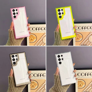 For Samsung Galaxy S22 S21 Ultra Plus Soft TPU Edge Hard PC Back Shockproof Case