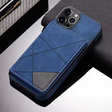 Load image into Gallery viewer, Case For iPhone 14 13 12 11 Series Luxury Leather Flip Kickstand Card Slot Cover Blue
