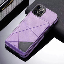 Load image into Gallery viewer, Case For iPhone 14 13 12 11 Series Luxury Leather Flip Kickstand Card Slot Cover Purple
