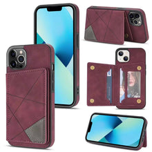 Load image into Gallery viewer, Case For iPhone 14 13 12 11 Series Luxury Leather Flip Kickstand Card Slot Cover Wine Red Features
