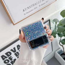 Load image into Gallery viewer, Glitter Case For Samsung Galaxy Z Flip 4 Z Flip 3 Z Flip 2 Z Flip 1 Shockproof Bling Bling TPU Cover Blue Flip
