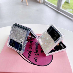 Glitter Case For Samsung Galaxy Z Flip 4 Z Flip 3 Z Flip 2 Z Flip 1 Shockproof Bling Bling TPU Cover Flip