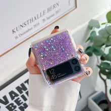 Load image into Gallery viewer, Glitter Case For Samsung Galaxy Z Flip 4 Z Flip 3 Z Flip 2 Z Flip 1 Shockproof Bling Bling TPU Cover Purple Flip

